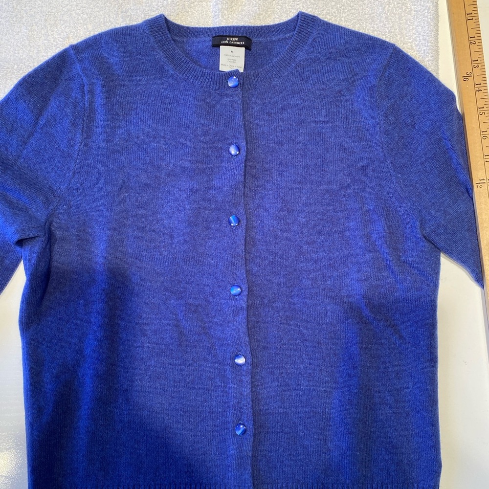 J Crew cashmere cardigan EUC M blue